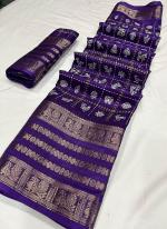 Pure Dola Silk Purple Traditional Wear Digital Printed Saree